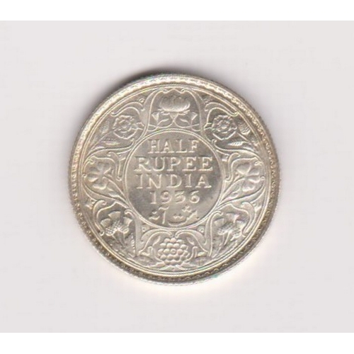 81 - India half rupee, 1936, KM 522, BUNC/proof like