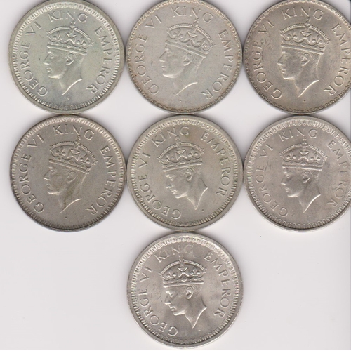 94 - India rupees, 1940-1946 (7), KM 556/7, mostly EF or better