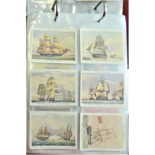 362 - Naval Ships and Shipping. A collection in an album, all in sleeves with Postcards, Cigarette & Trade... 