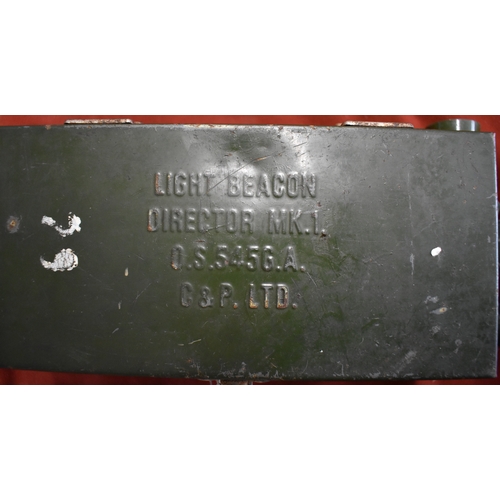 443 - British Army 1950-70s light beacon director MK.1 O.S. 5456.A. made by C& P. Ltd. The beacon was used... 