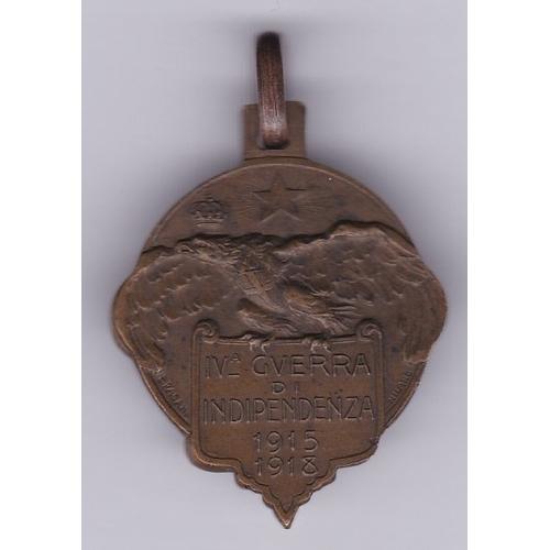 462 - Italian WWI Medal for the IV War of Independence 1915-1918 (IV Guerra di Indipendenza 1915-1918) for... 