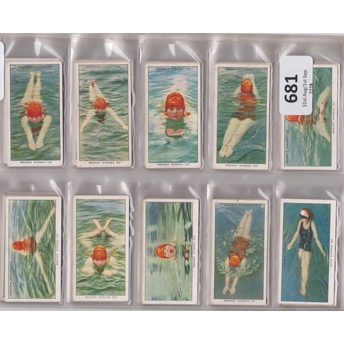 681 - Ogdens Ltd Swimming Diving and Life-Saving 1931 set 50/50 VG