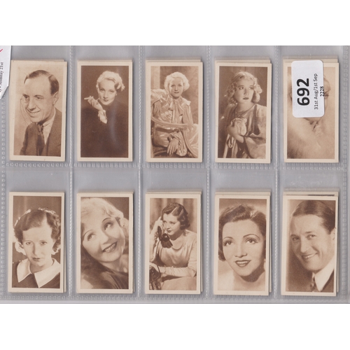 692 - Nicolas Sarony & Co Cinema Stars 1933 set 50/50 VG