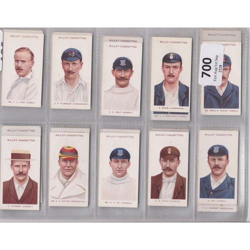 700 - W D & H O Wills Ltd Cricketers (WILLS's)  1908 50/50 no2 with blazer; no 5 without cap; no 25 withou... 