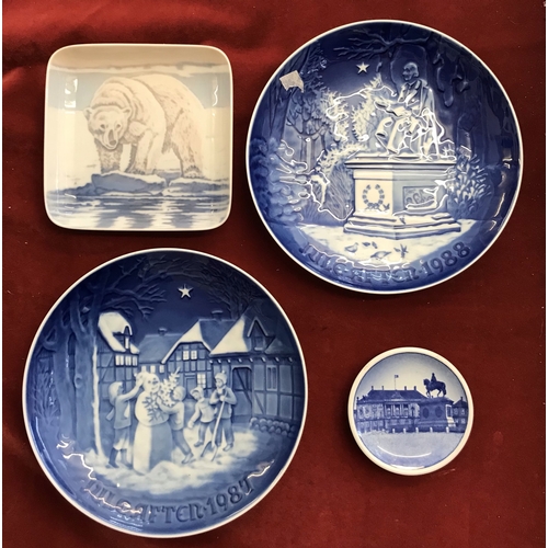 773 - Copenhagen Plates (2) and two other Danish porcelain items (total 4)