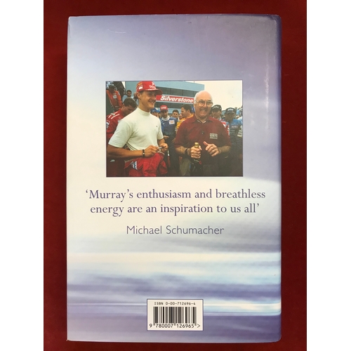 166 - Murray Walker signed Autobiography 2002 and a signed Menu Jarrold from A Dinner with Murray Walker 2... 