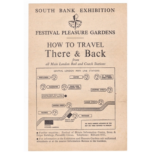 123 - 1951 Festival of Britain South Bank Exhibition - Festival Pleasure Gardens leaflet 