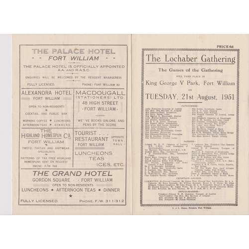 129 - 1951 The Lochaber Gathering - The Games of the Gathering leaflet, which took place in King George V ... 