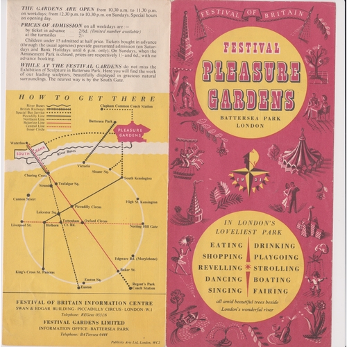 133 - 1951 Festival of Britain - Souvenir Leaflet for the Festival of Britain Festival Pleasure Gardens Ba... 