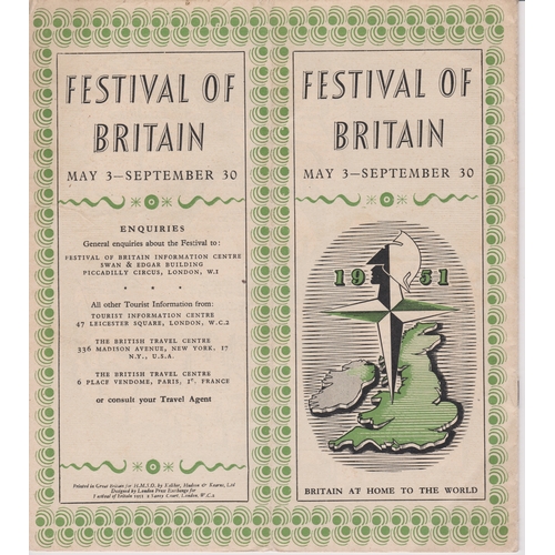 135 - 1951 Festival of Britain - Festival of Britain 'La Grande-Bretagne Recoit Le Monde'. A leaflet guide... 