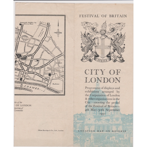136 - 1951 Festival of Britain - City of London 'Programme of displays and exhibitions arranged by the Cor... 