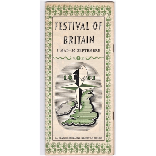137 - 1951 Festival of Britain Leaflet with red and blue design in a carnival style, printed by HMSO by Wa... 