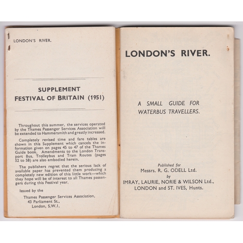 142 - London's River 'A small guide for Waterbus travellers' published for Messrs R.G. Odell Ltd, with a 1... 