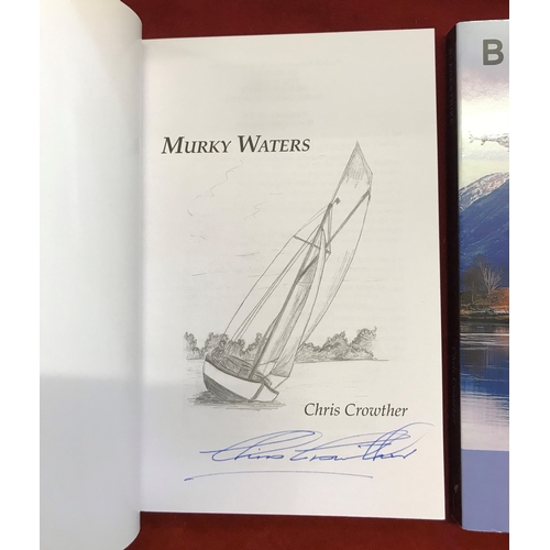 169 - Two Murder Mystery books set on the Norfolk Broads signed by the author Chris Crowther, Water Under ... 