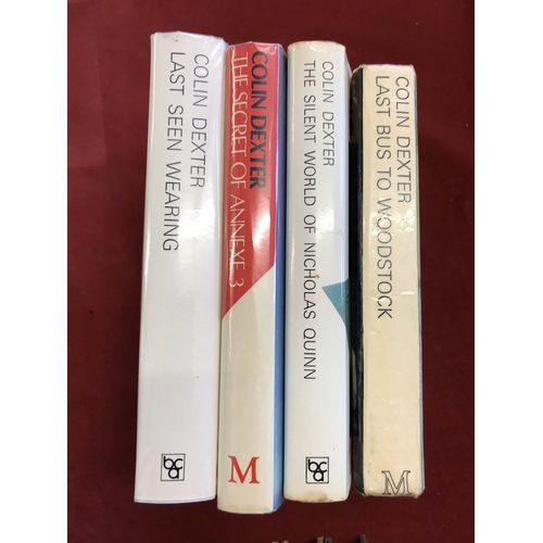 174 - 4 x Colin Dexter Inspector Morse Novels including: Last Bus to Woodstock (browned pages, ex library)... 