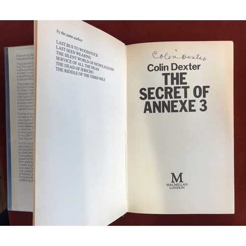 174 - 4 x Colin Dexter Inspector Morse Novels including: Last Bus to Woodstock (browned pages, ex library)... 