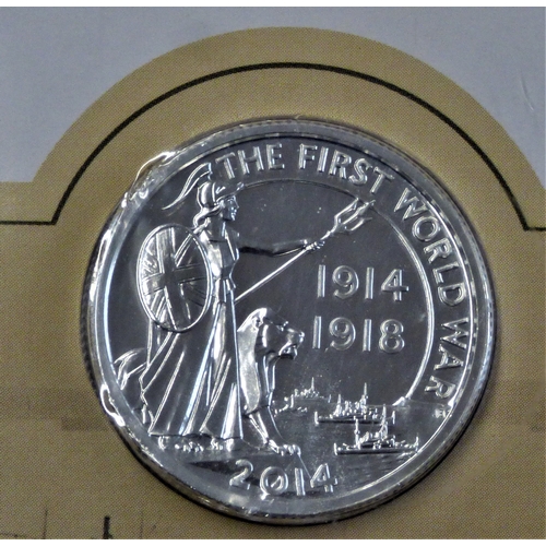149 - 2014 Royal Mint £20 Fine Silver Coin 'The Outbreak of the First World War', brilliant uncirculated i... 