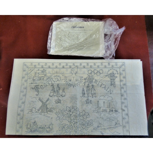 150 - 1951 Festival of Britain Samplers (2) one very large mapped out on tracing paper and the second made... 