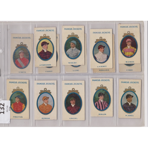 132 - Taddy & Co Famous Jockeys (without frame line) 1905 14 cigarette cards, VGC