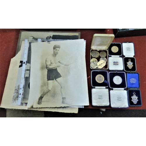 173 - British Inter-War Physical Training and Winners Medallions with photographs which belong to 531893 W... 