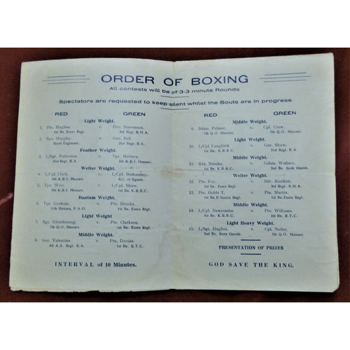 178 - British 7th Queen's Own Hussars. Grand open Boxing Tournament (Held in the 7th Queen's Own Hussars R... 