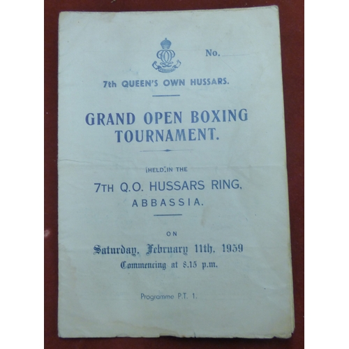 178 - British 7th Queen's Own Hussars. Grand open Boxing Tournament (Held in the 7th Queen's Own Hussars R... 