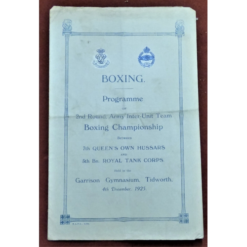 180 - British Programme of 2nd Round Army Inter-Unit Team Boxing Championships between 7th Queen's Own Hus... 