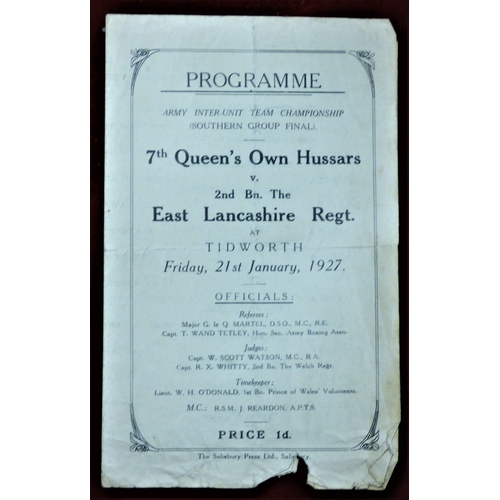 181 - British Programme of the Army Inter-Unit Team Championship (Southern Group Final) - 7th Queen's Own ... 