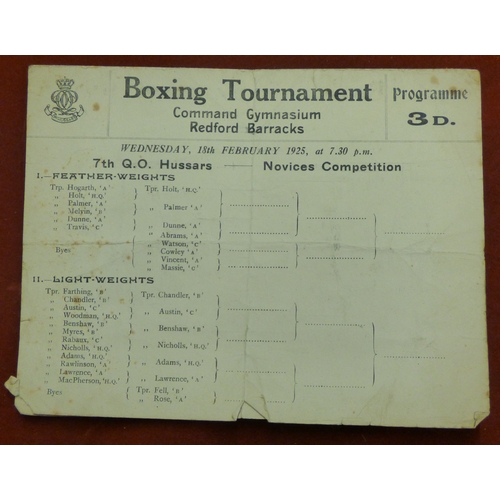 183 - British 7th Queen's Hussars Boxing Tournament - (Command Gymnasium Redford Barracks) Wednesday, 18th... 