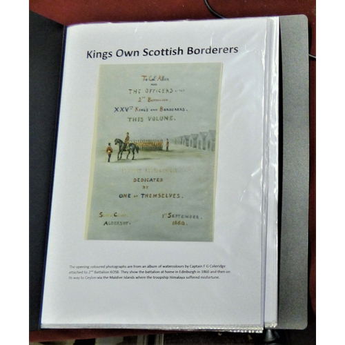 196 - Kings Own Scottish Borderers Picture Portfolio with (50+) prints of historic pictures and sketches o... 