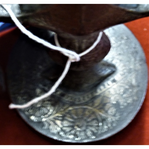 201 - Indian 18th or 19th century Tulwar Golia Sword, the hilt and handle have a very intricate silvered f... 