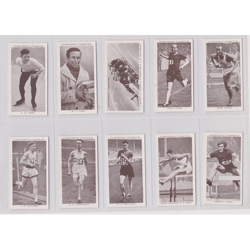 22 - WA & RS Churchman, Kings of Speed set 50/50 cigarette cards VGC including No 45 Jesse Owens