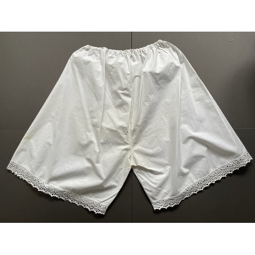 345 - Victorian cotton knickers with hand embroidered cutwork border