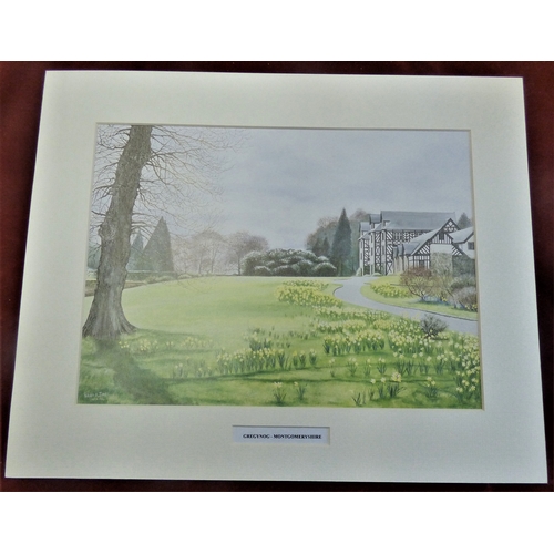 474 - Gregynog-Montgomeryshire print of a watercolour piece by Brian E. Jones 16/4/92. A beautiful print o... 