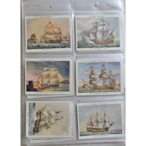 72 - John Player & Sons cigarette cards 3 sets, British Regalia 1937 set L25/L25 cards, British Naval Cra... 