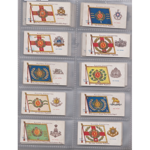 81 - John Player & Sons cigarette cards 2 sets, Regimental Colours and Cap Badges (Regulars) 1907 set 50/... 