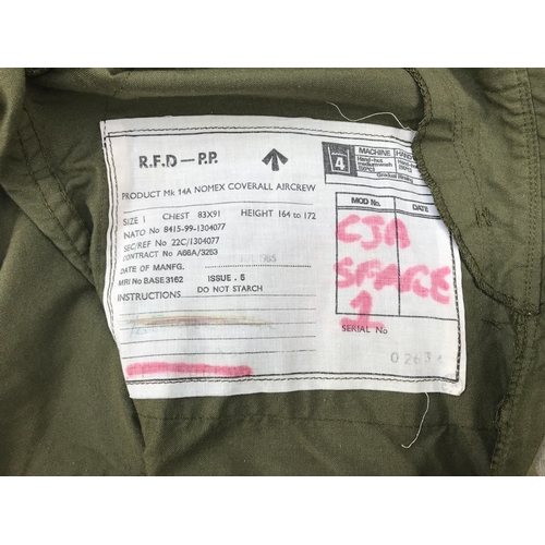 241 - RAF  Coverall Aircrew MK 14A Nomex Fire resistant cloth. 40