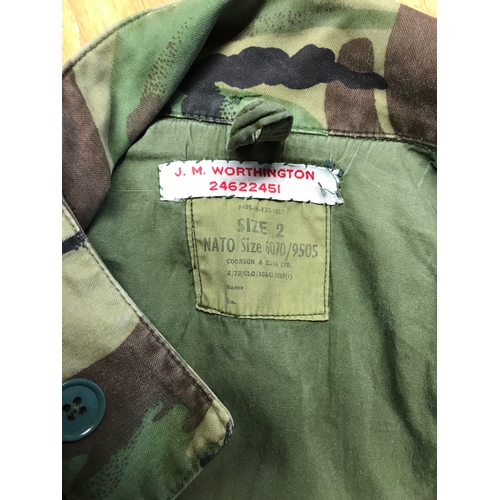 244 - British Forces 1966-68 lined combat smock, original issue, Corporal J. M. Worthington 24622451, 2nd ... 