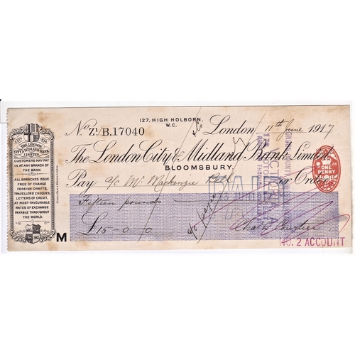 113 - London City & Midland Bank Limited, London 127 Holborn Branch, bearer used RO, used 1917, black on w... 