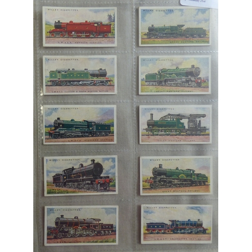 161 - 2 full sets, WD & HO Wills Ltd Railway Engines 1924 set 50/50 and Railway Engines (adhesive). A 1936... 