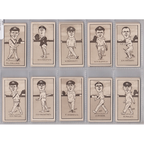 167 - R & J Hill Ltd, Caricatures of Famous Cricketers, 1926 set 50/50 VGC