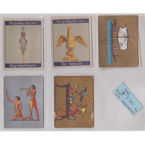 189 - Carreras Ltd 1925, Cavanders Ltd 1926 3 Regalia Series VGC and 3 Ancient Egypt Poor Condition