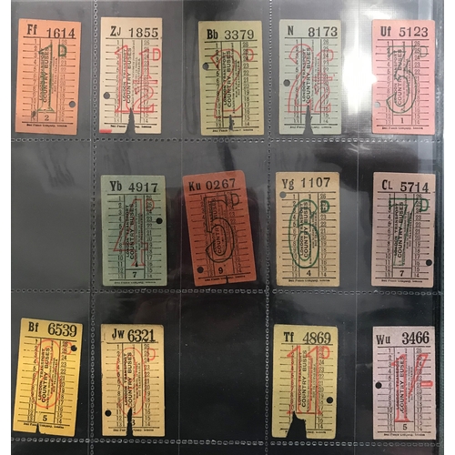 408 - Two albums of vintage bus tickets London Transport Buses, London Transport Country Buses, London Tra... 