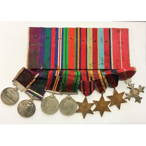 151 - British Eight Place 'Desert Rat' MBE Medal Group to 531893 Warrant Officer Class I (Regimental Serge... 