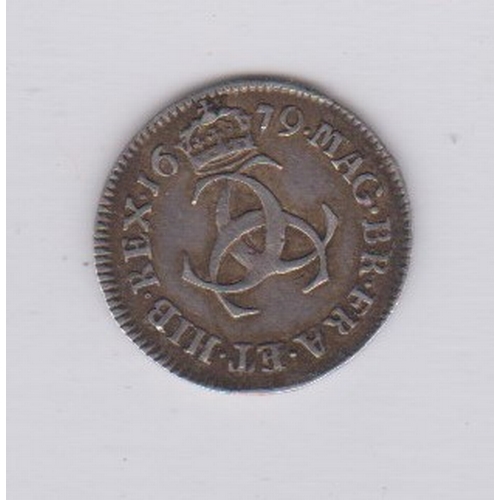 44 - 1679 Charles II Threepence, O/A in CAROLVS, GVF/NEF, scarce