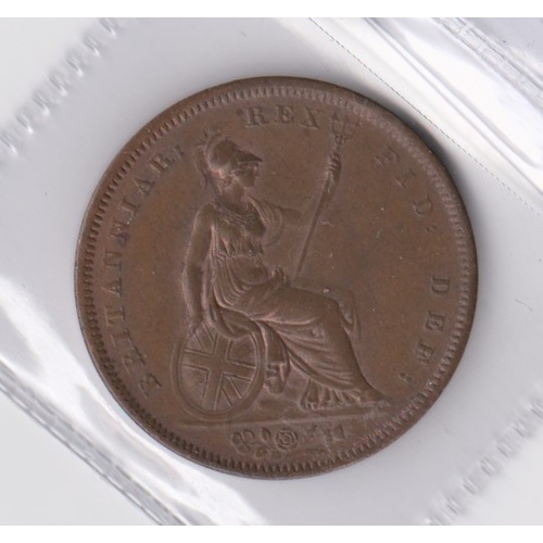 48 - 1826 George IV Penny GVF with part lustre, S3823