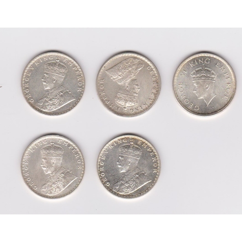 68 - India half rupees, 1936 (4),EF to AUNC, KM 522 and India half rupee, 1939, BUNC, KM 549