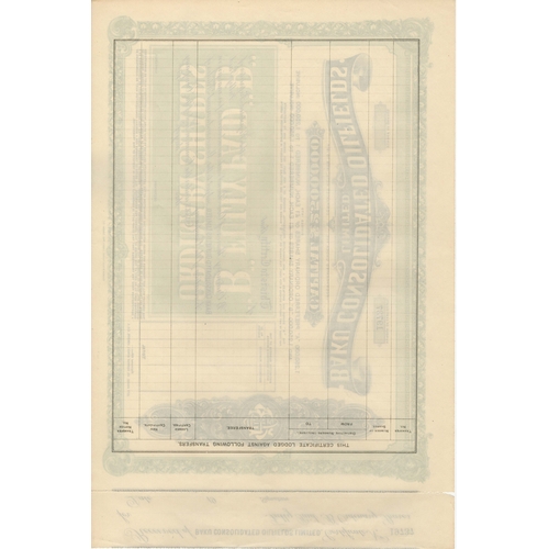 9 - Baku Consolidated Oil Fields Ltd Share Certificate, unissued, black & green on cream