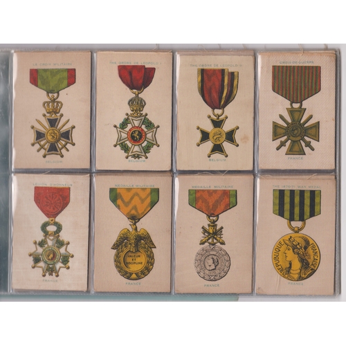 213 - WD & HO Wills (Australian issue) War Medals (silk) 1916 series 47/67 cards, VGC, a rare (part) set