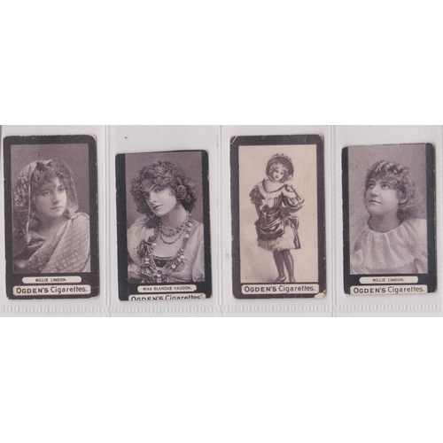 273 - Ogdens Dominoes Actress & Beauties Back 1900 series 4 cards, 1 good and 3 very good condition